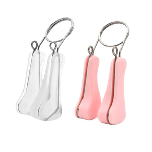 WOONEKY 2 Stück Nasenclip zum Nasenformen Teiliges Nasenbrücke zum Anheben und Glätten der Nase für Frauen und Mädchen in Weiß und Rosa von WOONEKY