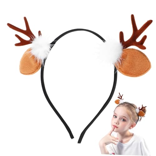 WOONEKY 2 Stück Niedliche Elch Horn Haarbänder für Adorable Xmas Haarclips mit Weichem Material und Charmantem Design für Festliche Anlässe von WOONEKY