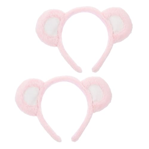 WOONEKY 2stücke Plüsch Bärenohren Stirnband Haarband Dekoratives Haarzubehör Für Mädchen Zum Festtagskleid Oder Cosplay Requisit von WOONEKY
