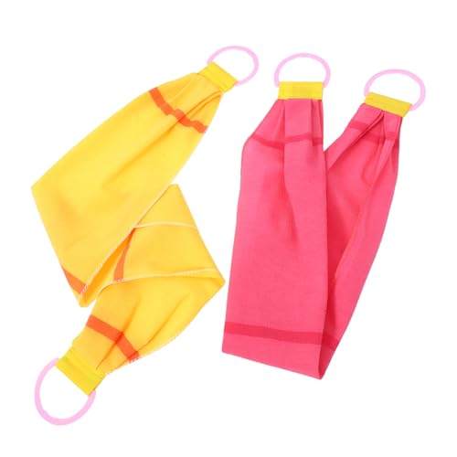 WOONEKY 2 Stück Peeling Rücken Handtuch für Dusche Langes Beidseitiges Körper Schrubbtuch für Männer und Frauen Sanftes Effektives Entfernen von Abgestorbener Haut Leicht und Kompakt von WOONEKY