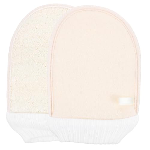 WOONEKY Peelinghandschuh Luffa 2 Stück Körperpeeling Handschuhe Für Männer Und Frauen Duschhandschuhe Zur Entfernung Abgestorbener Hautzellen Strapazierfähig Für Spa Und Wellness von WOONEKY