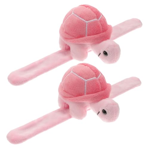 WOONEKY 2 Stück Plüsch Slap Armband Schildkröte Weiches Kuscheltier Armband Party Deko Erwachsene Cartoon Tier Handgelenk Schmuck von WOONEKY