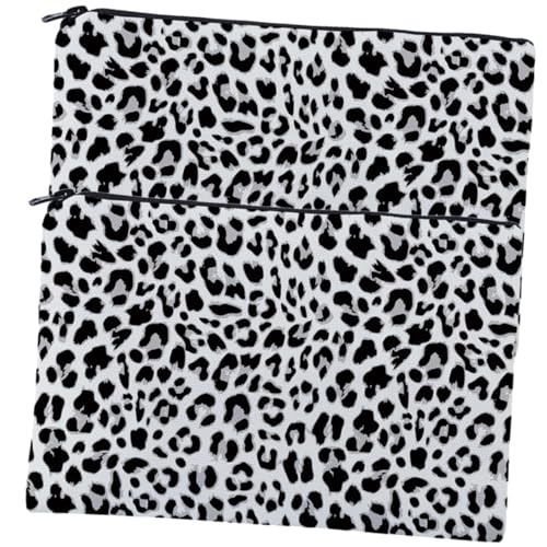 WOONEKY 2 Stück Reise Kosmetiktasche Teilig im Leopardenmuster Tragbare Make Up Aufbewahrungstasche für Toilettenartikel und Hautpflegeprodukte für Damen bei Reisen und Camping von WOONEKY