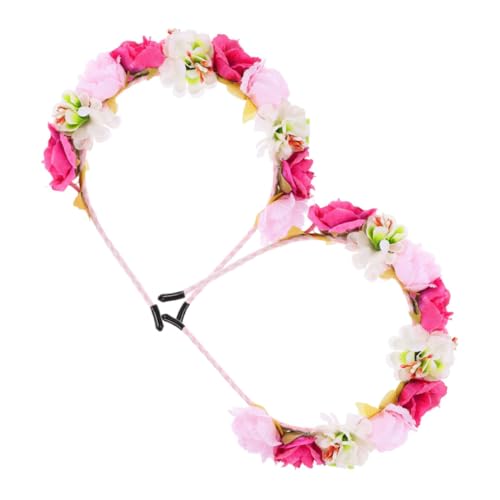 WOONEKY Blumen-stirnband Für Mädchen Kopfschmuck Boho-haarreif Weihnachts-stirnband Für Die Braut von WOONEKY