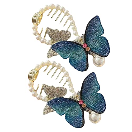 WOONEKY 2 Stück Schmetterling Haarklammer Haarclips für Dutt und Pferdeschwanz für Damen für Haartyp Perfektes Haarstyling Zubehör von WOONEKY