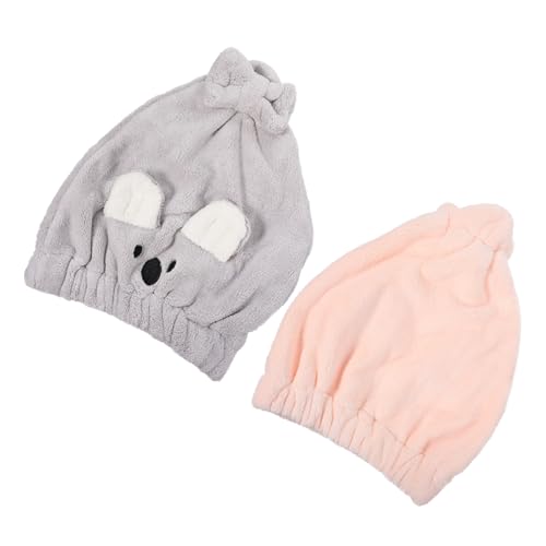 WOONEKY 2 Stück Schnell Trocknende Duschhauben aus Dickem Saugfähigem Material Atmungsaktiv Weiches Badetuch für Langes und Kurzes Haar Praktische Haar kappe für Zufällige Farbe von WOONEKY