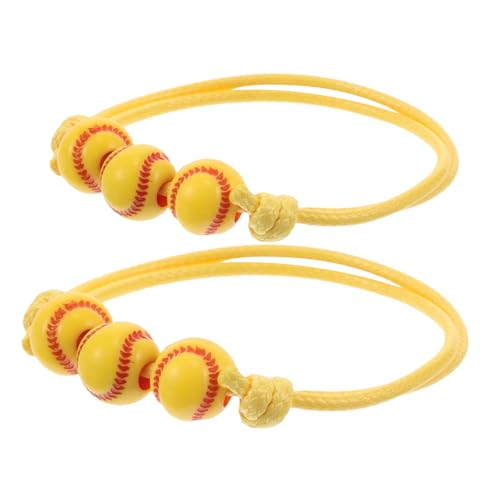 WOONEKY 2 Stück Sportarmbänder Bequeme und Stilvolle Geflochtene Baseball und Basketballarmbänder für Jungen und Mädchen Bieten Hervorragenden Handgelenkschutz und Unterstützung während von WOONEKY