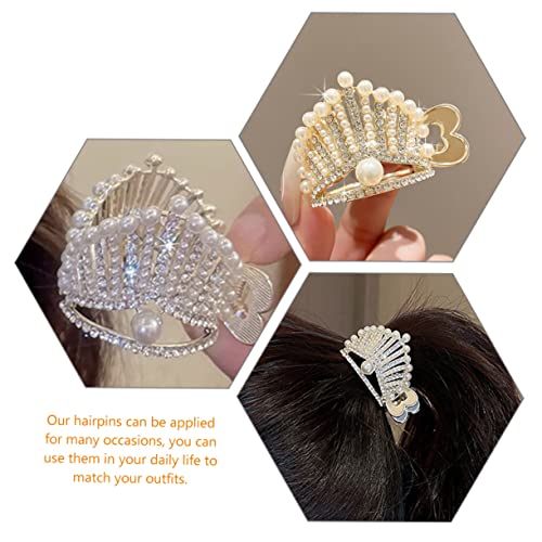 WOONEKY 2 Stück Strass Haarspangen für Damen Haarklammern mit Design Stabiler für Pferdeschwanz und Dickes Haar Modischer Haarschmuck für Party und Alltag von WOONEKY