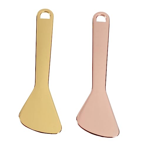 WOONEKY 2 Stück Teiliges Augencreme Massage Löffel aus Langlebigem Material Ergonomisch Geformt für Komfortable Anwendung Vielseitig als Augen und Gesichtscreme Spatel Geeignet zur von WOONEKY