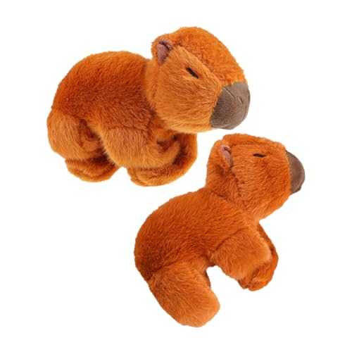 WOONEKY 2 Stück Teiliges Capybara Plüschtier Slap Wrist Band Weiches Kuscheltier Armband für Bequemes Tier Armband Vielseitig als Dekoration für Zuhause und Party von WOONEKY
