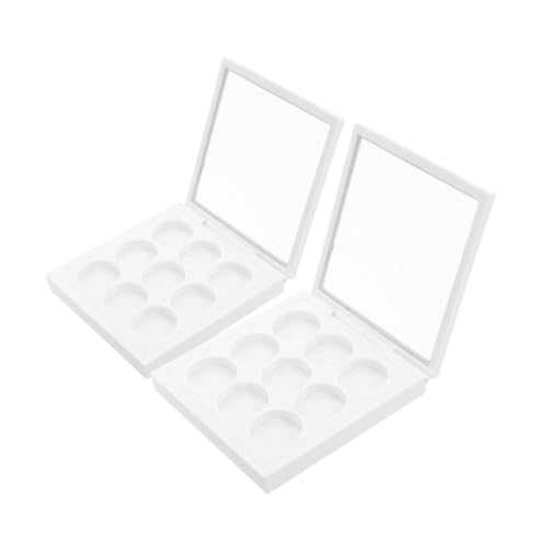 WOONEKY 2stücke Transparentes Make-up-etui Quadratische Leere Diy-palette Fächer Nachfüllbares Behältnis Für Lidschatten Puderrouge Lippenstift Und Mehr Kompakt Und Tragbar Für Damen von WOONEKY