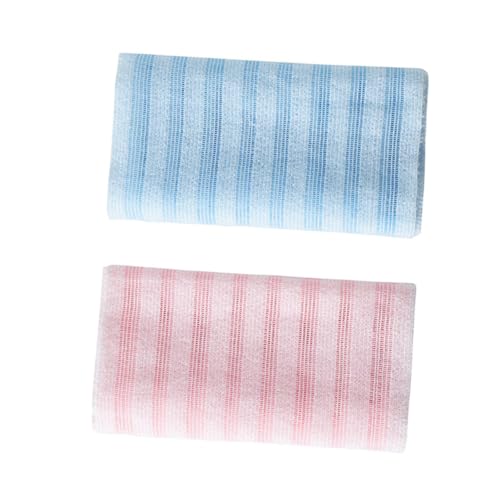 WOONEKY 2 Stück Teiliges Doppelseitiges Peeling Duschtuch Langes Exfolierendes Badehandtuch für Körperreinigung und Rückenmassage Hautfreundlich Schnelles Aufschäumen für Tägliche von WOONEKY