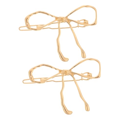 WOONEKY 2 Stück Teiliges Haarklammern mit Retro Schleifen Design Metallische Schleifen Haarspange für Damen Sicherer Modisches Accessoire für Stilvolle Frisuren und Besondere Anlässe von WOONEKY