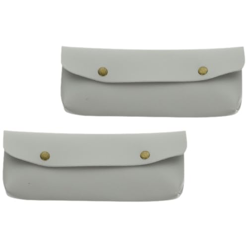 WOONEKY 2 Stück Teiliges Kosmetikpinsel etui aus Strapazierfähigem Pu Material Kompakte Schlanke Make up Pinsel Aufbewahrungstasche und Stifteetui Praktischer Organizer für Reise und von WOONEKY
