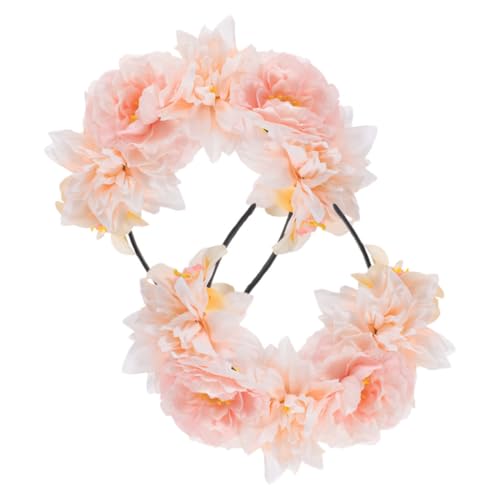 WOONEKY 2 Stück Teiliges Künstliches Blumenstirnband für Damen Multifunktionaler Haarschmuck mit Sicherem Sitz Modisches Accessoire für Fotoshootings Hochzeiten Festivals und Geburtstage von WOONEKY
