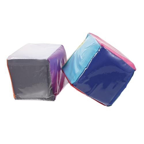 WOONEKY 2 Stück Teiliges Lernspielwürfel für Große Leichte PVC Polyester Würfel mit Transparenten Fächern Bunte Spielwürfel für Gruppen und Einzelunterricht Pädagogisches Lernspielzeug von WOONEKY