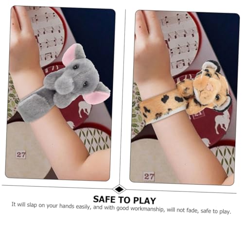 WOONEKY 2 Stück Teiliges Plüsch Slap Bracelet Niedliches Tier Schnapparmband Leichtes Kuscheliges Armband für Langlebig und Bequem als und Partydeko von WOONEKY