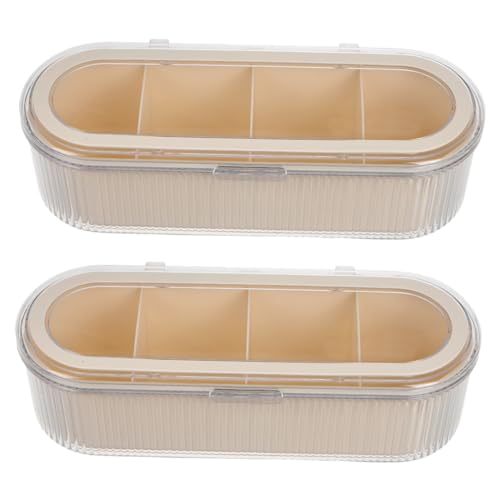 WOONEKY 2 Stück Teiliges Transparentes Make-up Schwamm Aufbewahrungsset mit Deckel Klarer Kosmetik Organizer für Pinsel Lippenstifte und Foundation Stilvolles für Beauty Fans von WOONEKY