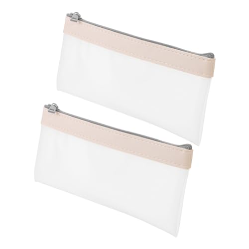 WOONEKY 2 Stück Transparente Geldtasche mit Reißverschluss Wiederverwendbarer Klarer Münzbeutel für Kleingeld und Kleine Gegenstände Leichte Organizer Tasche für Bankeinzahlungen und von WOONEKY