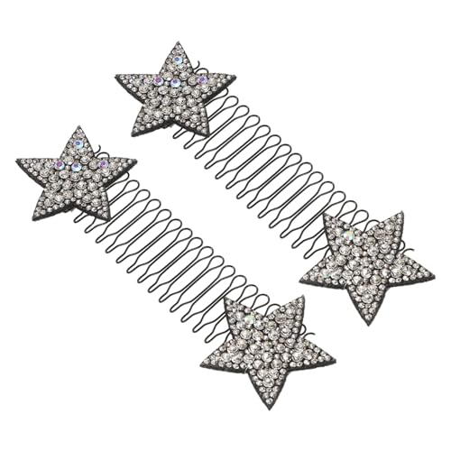 WOONEKY 2 Stück Unsichtbare Haarklammern Stern Haarspangen Silber für Stilvolle Hochsteckfrisuren Damen Versteckte Fixierung Einfach Anzuwenden Volumengebend Eleganter Haarschmuck von WOONEKY