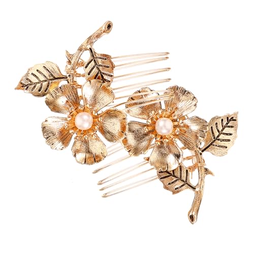 WOONEKY 2 Stück Vintage Haarkamm aus Langlebiger Teiliges Brautschmuck mit Blüten Design Haarschmuck Zubehör für Hochzeit Brautjungfern und Festliche Anlässe von WOONEKY