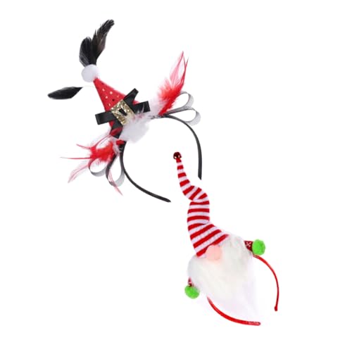 WOONEKY 2 Stück Weihnachts Themen Haarreifen für Lustige Xmas Party Kopfschmuck Leichtes Design für Erwachsene für Feiertagsfeiern und Rollenspiele von WOONEKY