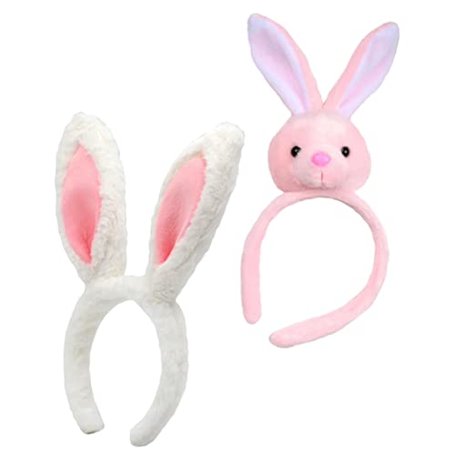 WOONEKY 2stücke Bunny Ohren Haarbänder Süße Kaninchen Kopfbedeckung Für Ostern Kostümpartys Und Alltag Bequeme Und Haardekoration Für Mädchen Und von WOONEKY