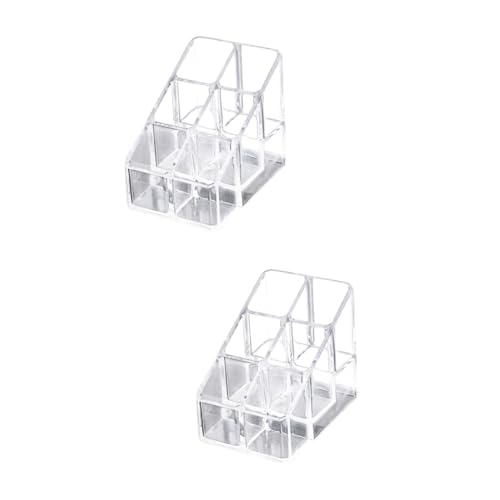 WOONEKY 2 Stücke Acryl Lippenstift Organizer Box Make-up Lagerung Fall Für Kosmetik Nagel Lip Gloss Desktop Display Stand Ordentlich Dekorative von WOONEKY