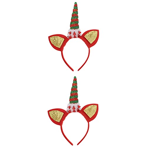 WOONEKY 2stücke Einhorn- -haarreifen Für Mädchen Und Erwachsene Kreative Kopfbedeckung Für Partys Cosplay Und Geburtstagsfeiern Leicht Und Für Festliche Anlässe von WOONEKY