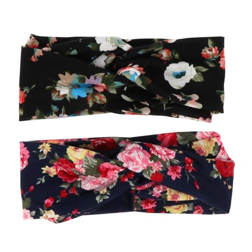 WOONEKY 2stücke Yoga Stirnbänder Haar Schweißbänder Zubehör Muster Haar Bands Für Training Wandern Laufen Spazierengehen Schweißaufnahme von WOONEKY