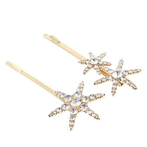 WOONEKY 2stücke Glitzer Strass Dekorative Stern Haarspangen Für Damen Funkelnde Haarklammern Für Partys Hochzeiten Und Alltag Charmante Accessoires Für Stilvolle Looks von WOONEKY