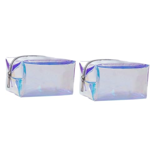 WOONEKY 2-teiliges Reise-Make-up-täschchen Kosmetik-Organizer Tragbare Make-up-Tasche Schillernde Durchsichtige Make-up-Tasche Für Frauen Handheld-Make-up-Organizer Kosmetik-Reisetasche von WOONEKY