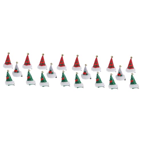 WOONEKY 20stücke Weihnachtsmütze Haarclips Mit Dekorative Haarnadeln Rot Grün Und Silber Für Mädchen Festliche Accessoires Für Weihnachten Und Besondere Anlässe von WOONEKY