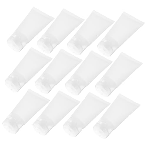 WOONEKY 20 Stück Nachfüllbare Lotion Tuben Reise Kosmetikbehälter Weiche Quetschflaschen aus PE Leicht Auslaufsicher Kompakt für Handcreme Gesichtsreiniger Zahnpasta von WOONEKY