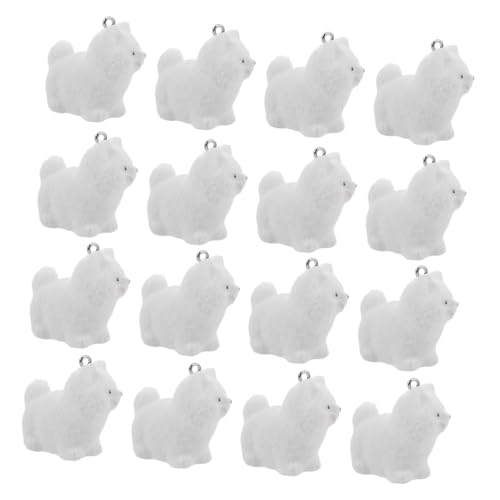WOONEKY 20 Stück Teiliges Resin Hund Anhänger Leichte Flauschige Mini Welpen Charms für DIY Bastelprojekte Stabile Handgefertigte Hund Schmuckanhänger Niedliche Tierdekoration für von WOONEKY