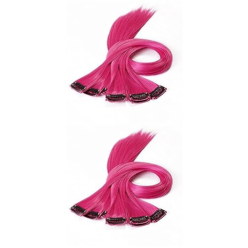 WOONEKY 20stücke Farbige Haarverlängerungen Synthetischem Material Clip-in Strähnen in Leicht Und Umstylbar Für Schnellen Lookwechsel Für Und Mädchen von WOONEKY