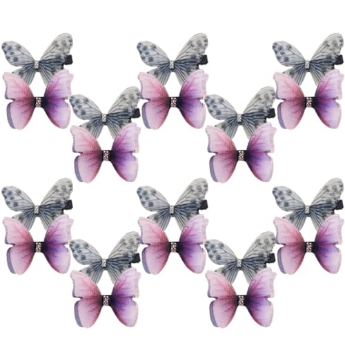 WOONEKY 20stücke Schmetterling Haarklammern Doppellagige Haarclips Für Damen Fantasy Haarschmuck Haaraccessoires Für Partys Und Besondere Anlässe von WOONEKY