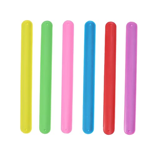 WOONEKY 24 Stück Teiliges Silikon Slap Armband Bunte Elastische Kinderarmbänder in Regenbogenfarben Hautfreundlich Reißfest Flexibel als Party Mitgebsel für Jungen und Mädchen von WOONEKY