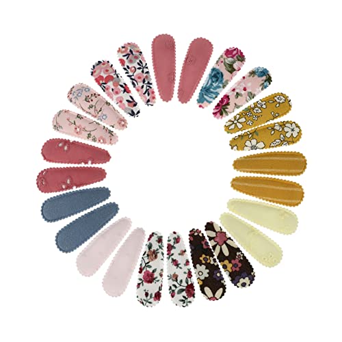 WOONEKY 24stücke Stoff Haarspangen Dekorative Barrettes Für Mädchen Blumenmuster Haarklammer Junge Mädchen Haarnadel Zubehör von WOONEKY