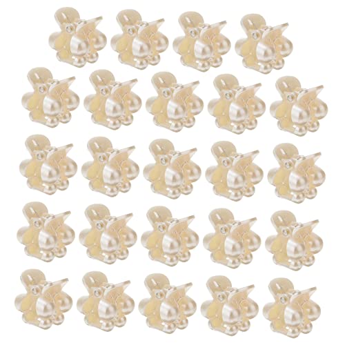 WOONEKY 24stücke Perlen Haarspangen Schmetterlingsspangen Gänseblümchenspangen Sonnenblumen-clips -klammern Für Frauen Und Mädchen Haarschmuck Mit Kunststoffperlen Süß Und Elegant von WOONEKY