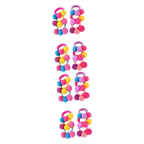 WOONEKY 24stücke Haargummis Mit Bunten Pompons Elastische Haarbänder Für Mädchen Vielseitige Haaraccessoires Für Partys Und Alltag Farblich Zufällig Gemischt von WOONEKY