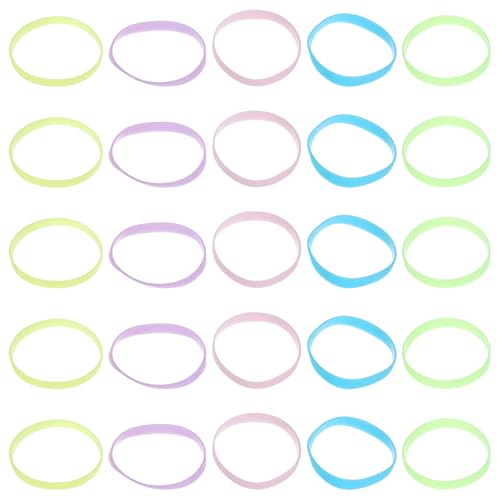 WOONEKY 25 Stück Leuchtarmbänder aus Silikon: Leuchtende Gummiarmbänder, Neon-Armbänder, blanke Stretch-Armbänder – für Sportmannschaften, Kinderspiele, Hochzeitsfeiern, Nachtveranstaltungen von WOONEKY