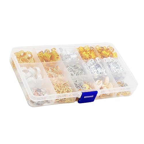 WOONEKY 280stücke Dreadlocks Flechtringe Diy Haar Rohre Haarschnallen Verschiedene Stile Einfach Zu Bedienen Hochwertiges Material von WOONEKY