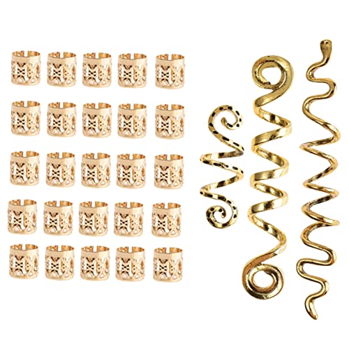 WOONEKY 28stücke Dreadlock Schmuck Vintage Haarperlen Und Spiralförmigen Coils Für Zöpfe Und Dreads Haarschmuck-zubehör Für Frauen Zu Besonderen Anlässen von WOONEKY
