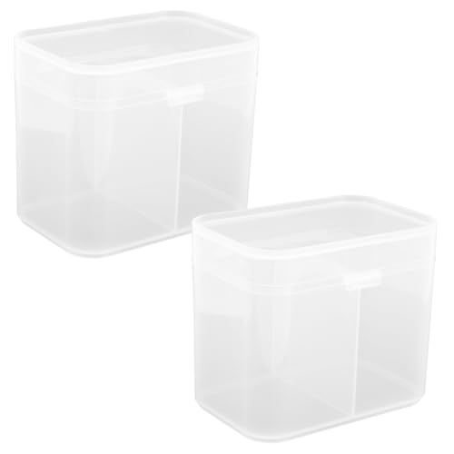 WOONEKY 2Stücke Cotton Pad Box mit Deckel Praktischer Organizer für Wattepads und Nagellackentferner Kompakt und Robust für Nagel Make-up-profis von WOONEKY