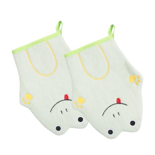 WOONEKY 2stücke Doppelseitige Cartoon-badehandschuhe Für Damen Und Junge Mädchen Duschhandschuhe Aus Geschmeidigem Material Platzsparend Zusammenfaltbar Für Reisen Und Campingausflüge von WOONEKY