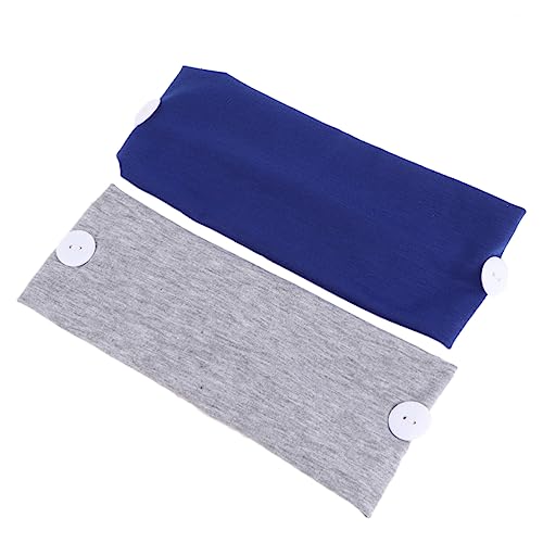 WOONEKY 2 Stück Fitness Stirnband Mit Knopf Elastisches Kopftuch Für Damen Multifunktionales Yoga Headscarf in Sapphire Blue Und Grey Ohrenschutz Für Mundmasken Atmungsaktives WOONEKY 2 Stück Fitness Stirnband Mit Knopf Elastisches Kopftuch Für Damen Multifunktionales Yoga Headscarf in Sapphire Blue Und Grey Ohrenschutz Für Mundmasken Atmungsaktives von WOONEKY