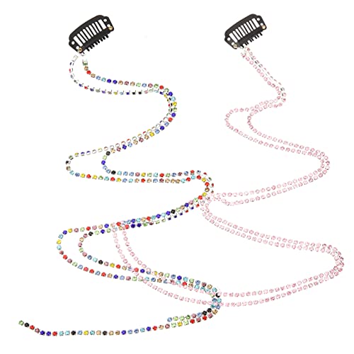 WOONEKY 2 Stücke Strass Haar Clips Pferdeschwanz Extensions Für Mädchen Haar Zubehör Mädchen Zopf Schmuck von WOONEKY