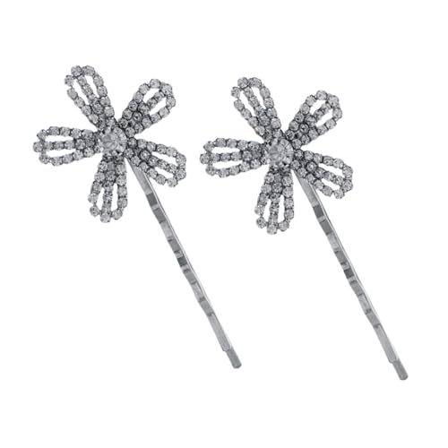 WOONEKY 2stücke Glitzernde Strass Haarspangen Blumen-haarclips Für Damen Haarpin Elegante Haarklammern Für Hochzeiten Und Partys Funkelnde Accessoires Für Jeden Anlass von WOONEKY