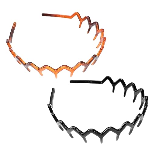 WOONEKY 2stücke Haarbänder Mit Zähnen Für Damen Kunststoff Zahn Stirnband Mode Haarreif Für Frauen Anti-slip Haar Hoops Dekoration Für Verlobungen Und Partys von WOONEKY